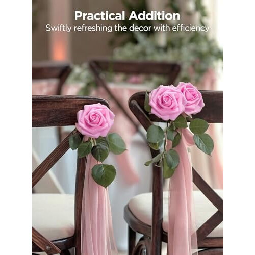 100 Pink Foam Artificial Roses with Stems 2
