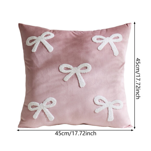 Kuddfodral med sammetsrosett, 45x45 cm, 2-pack 2
