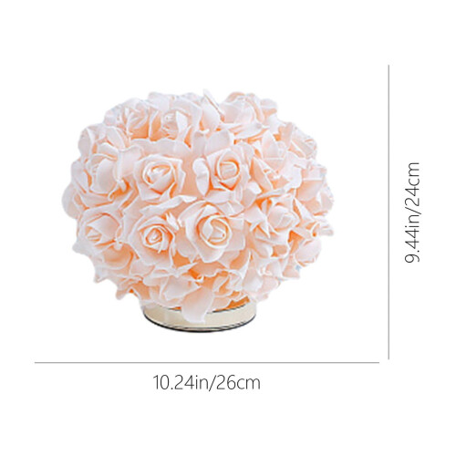 Abajur de mesa Rose Design bege para quarto romântico 2