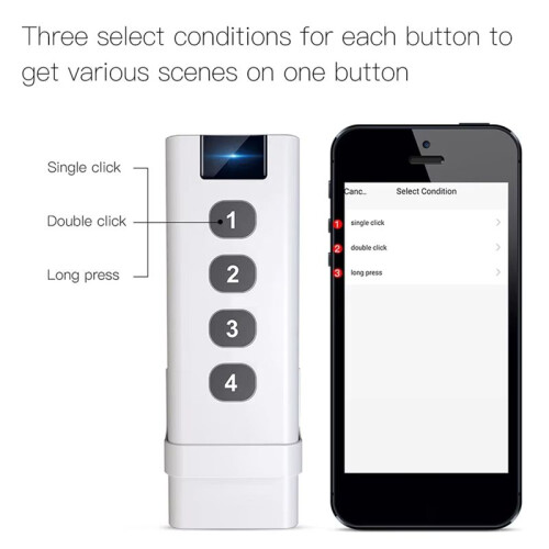 2pcs Tuya ZigBee Control Devices  Wireless Scene  4 Key Remote Portable Remote Controls for Home  Life 2