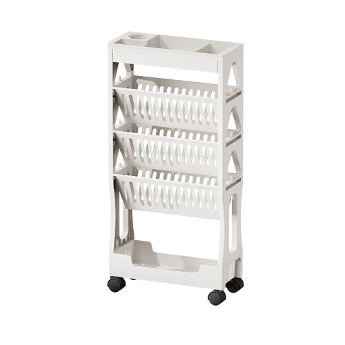 5 Tier Rolling Utility Cart Multi-Functional Movable Storage Book Shelves with Lockable Casters for Study Office Kitchen Classroom 1