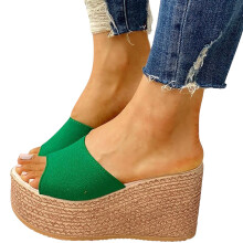 Sandali con plateau Shldybc da donna, zeppe, ciabatte, sandali boho, sandali casual con plateau e punta aperta da spiaggia in offerta.