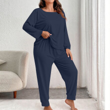 Női plus size hosszú ujjú pizsama szett