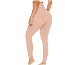 Dames geribbelde naadloze legging met hoge taille, geschikt voor workout, gym en yoga.