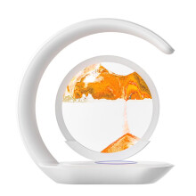 15W Draadloze Oplader met Drijfzand Schilderij Nachtlamp Tafelblad Decoratie Snellaadstation Oranje