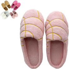 Pantuflas unisex Concha, pantuflas Concha con forma de pan, con espuma viscoelástica y forro de felpa, lindas pantuflas para estar en casa.