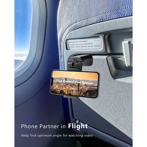 Airplane Phone Holder with 360 Rotation – Compact Clamp 2