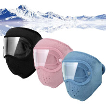 Winter warm fleece windproof high-definition goggles, fleece warm winter face mask, outdoor skiing face mask.