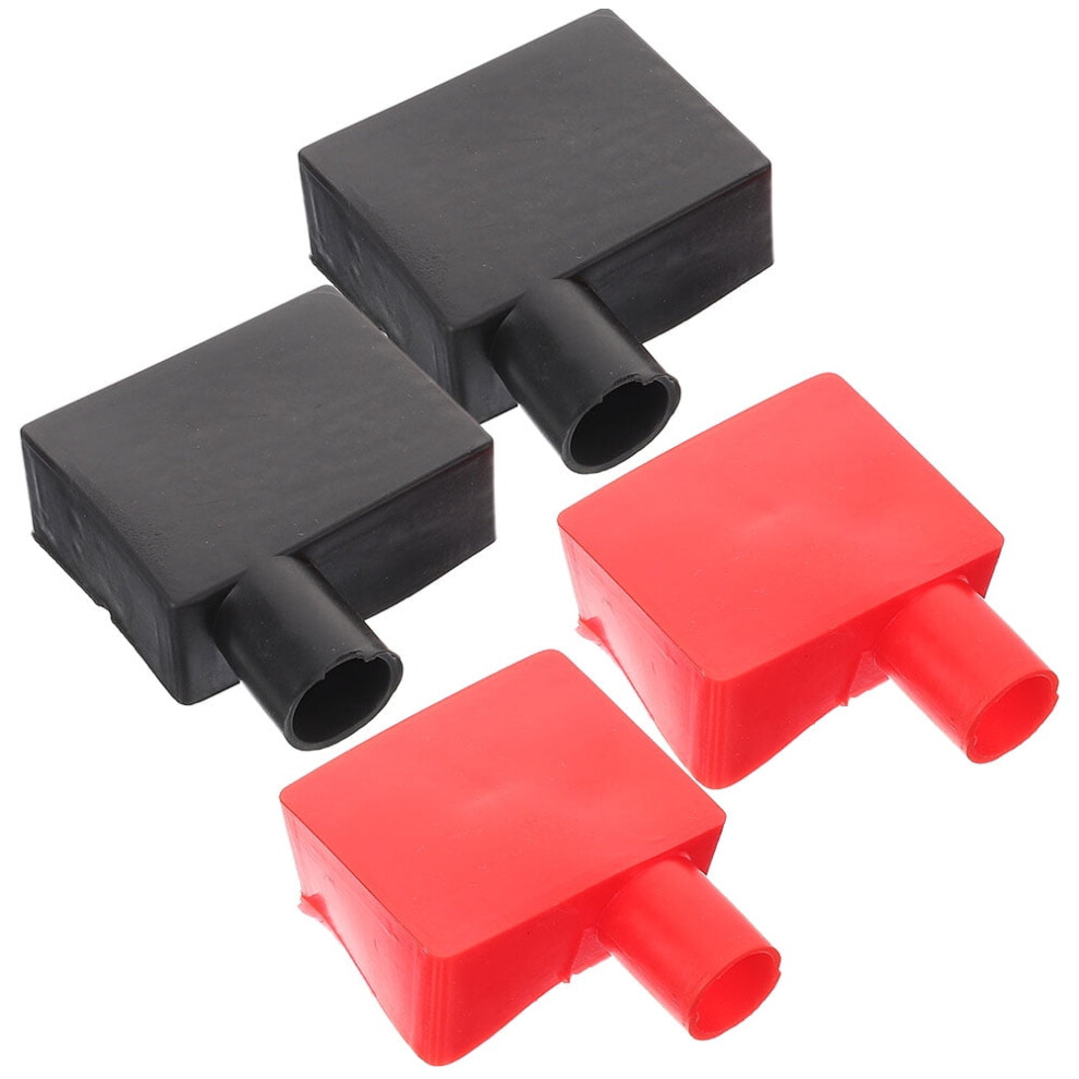 4Pcs Soft Rubber Battery Terminal Cover Car Battery Terminal Protector Battery Terminal Cover For Positive Pole Negative Pole 9175034694912