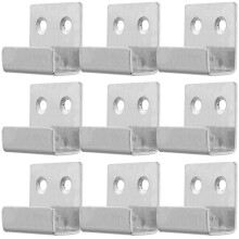 10Pcs Silver Wall Bracket Stainless Steel Heavy Duty Mirror Hooks for Tile Wall Mounting