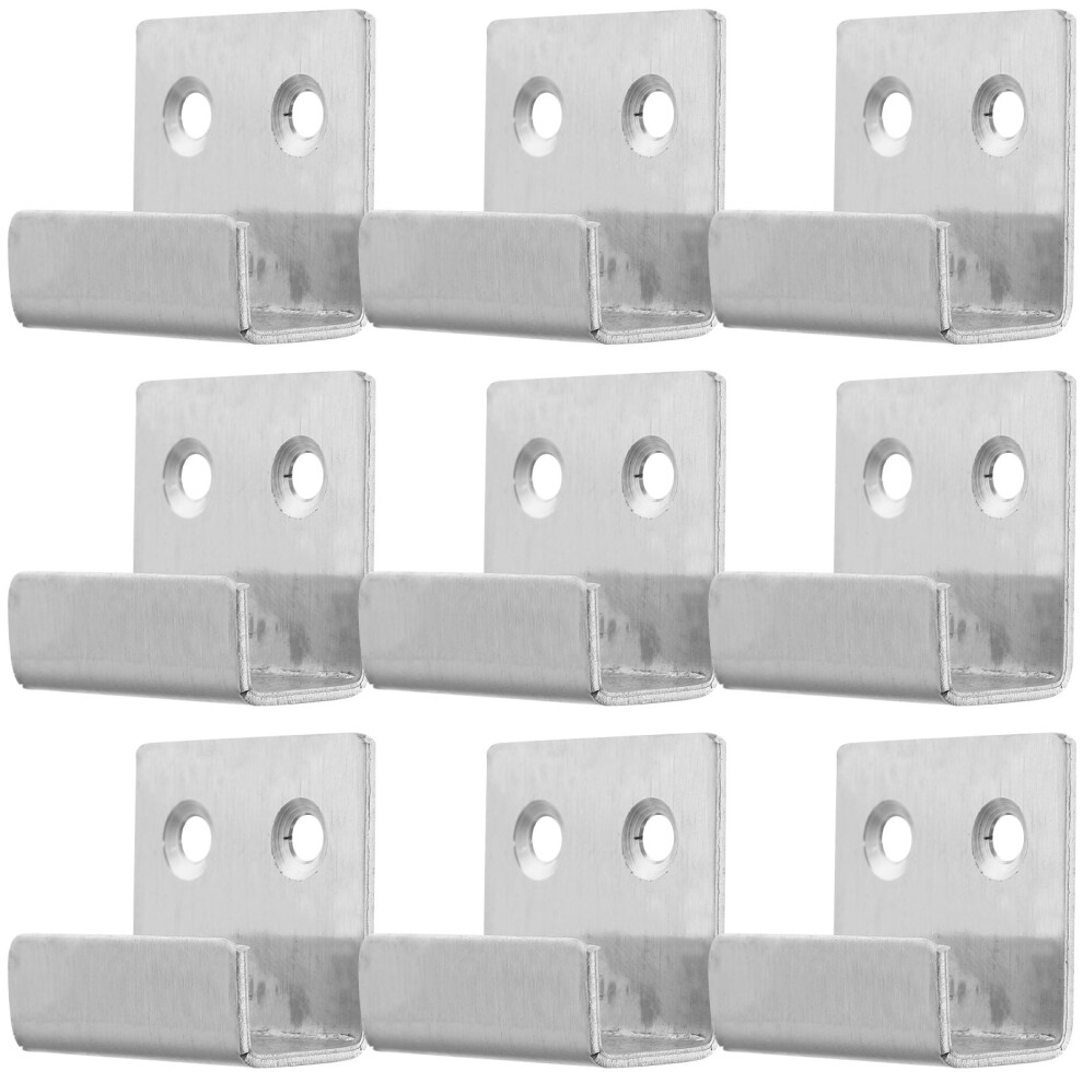 10Pcs Silver Wall Bracket Stainless Steel Heavy Duty Mirror Hooks For Tile Wall Mounting 9175034694950