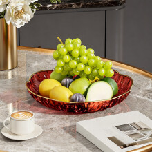 Vassoio per frutta in plastica rossa da 24 cm, ideale per casa, ufficio e picnic.