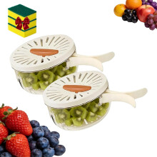 2-in-1 plastic afvoer- en bewaarmand voor in de keuken, geschikt voor gebruik met voedsel.