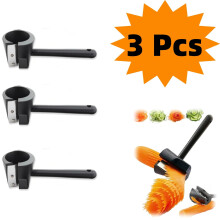 3 Pcs Carrot Curler and Peeler, Black Carrot Spiral Shred Slicer Root Vegetables Fruits Slicer Sharpener Garnishing Tool (Plastic)