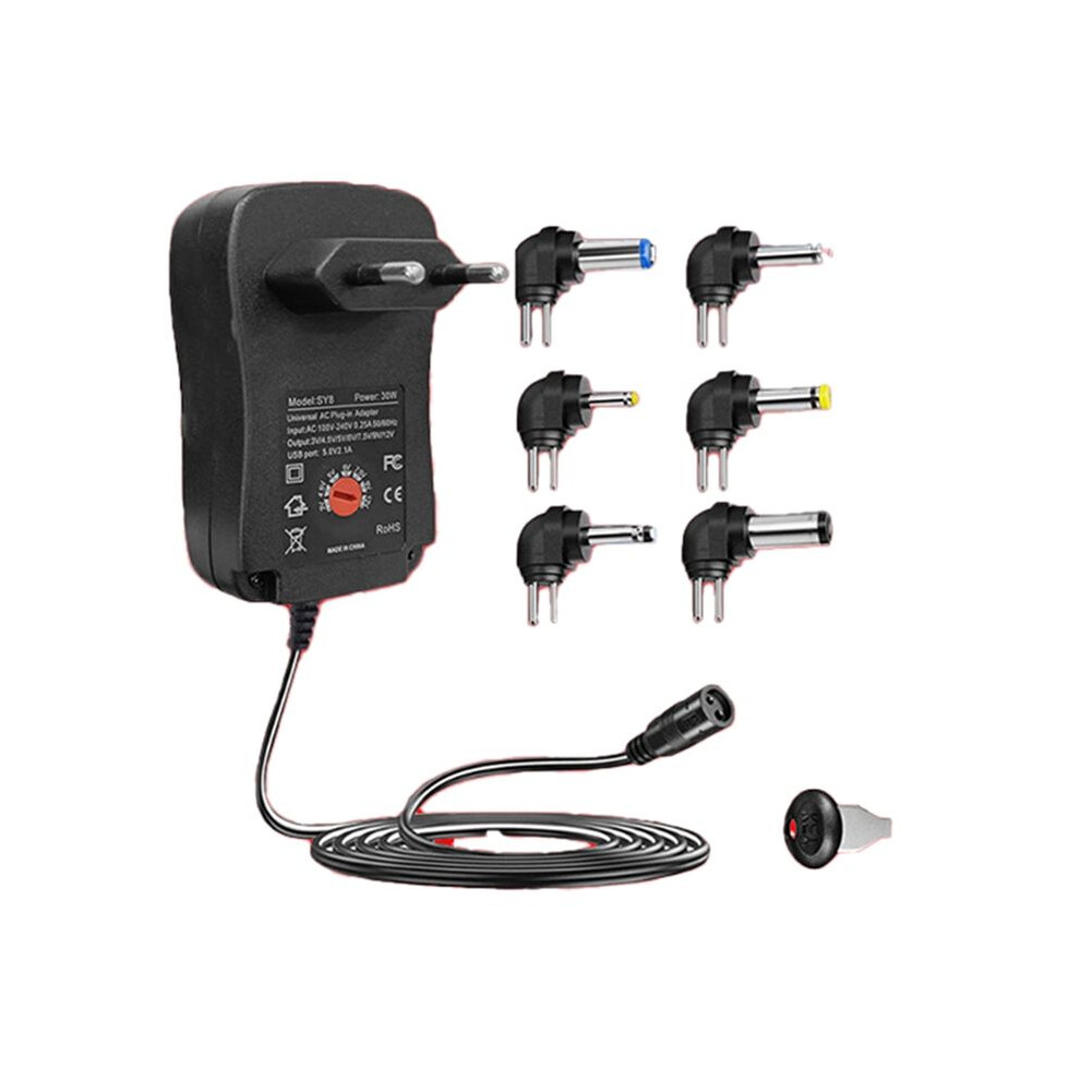 4.5V 5V 6V 7.5V 9V 12V 2A/2.5A AC/ Adapter Adjustable Power Adapters USB Universal Charger  Power Supply EU Plug