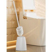 Set di scopino e portascopino da bagno bianco