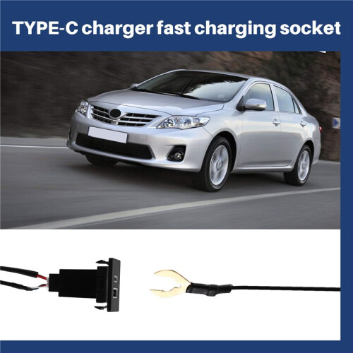 Car Charger USB TYPE-C Charger Fast Charging Socket Input Adapter Audio Radio U-Disk Flash Socket for 1