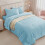 Twin Comforter Set Light Blue Seersucker 5-Piece 1