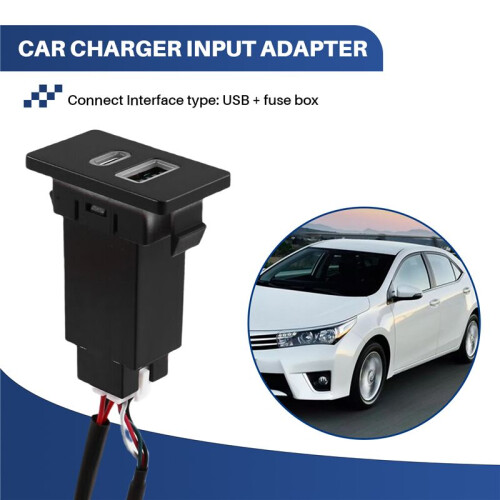 Car Charger USB TYPE-C Charger Fast Charging Socket Input Adapter Audio Radio U-Disk Flash Socket for 2