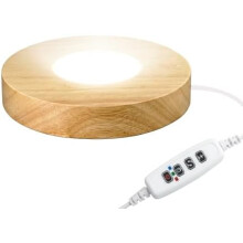 Base in legno con LED per display, adatta a opere d'arte in vetro o acrilico, gialla, 4,7