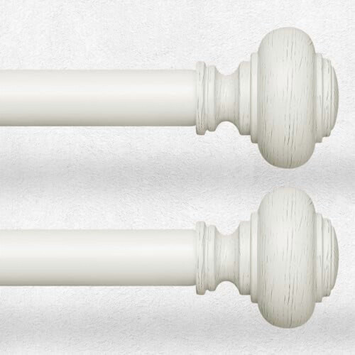 Antikk hvit justerbar gardinstang 2,5 cm diameter
