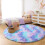 Purple rainbow round shag rug 6 ft 2