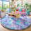 Purple rainbow round shag rug 6 ft 1