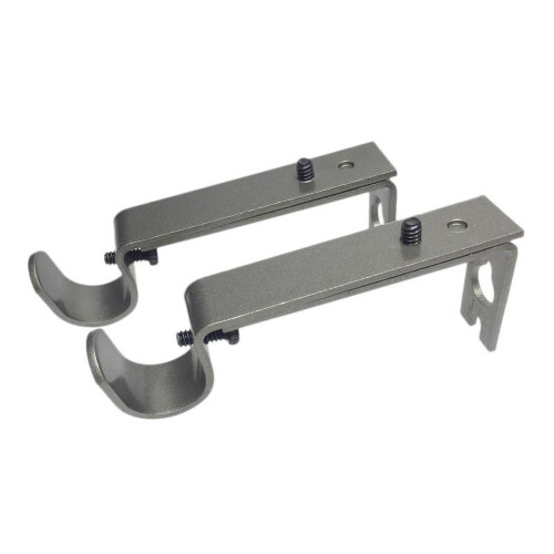 Adjustable Metal Curtain Rod Bracket, 10–13.5 cm, Grey 1