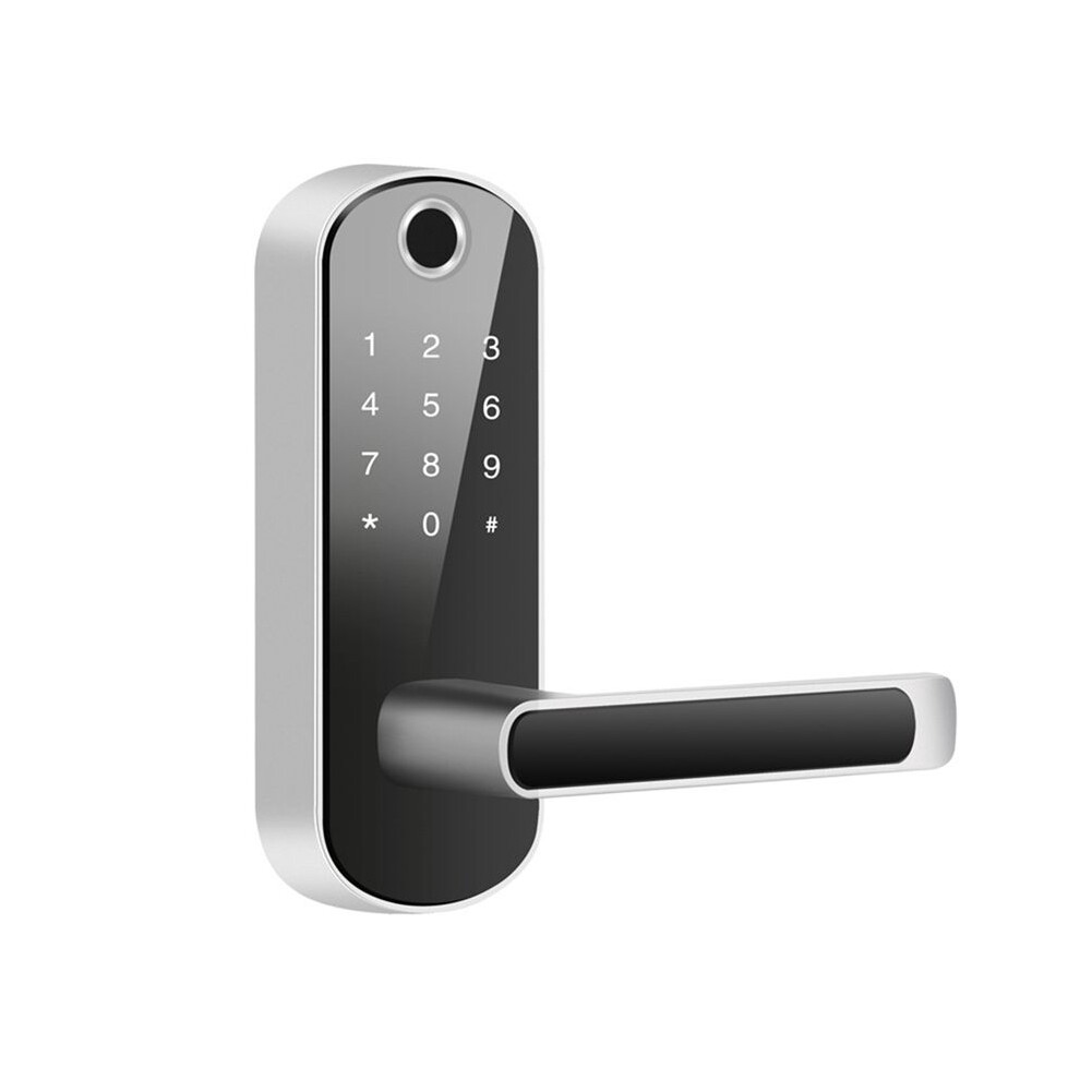 Tuya Wifi Fingerprint Door Lock App Remote Control Keyless Wifi Digital Touchscreen Lock Nfc Ip67 Silver 6033268296353