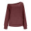 Enfärgad, off-shoulder långärmad tröja för kvinnor, S 4