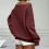 Enfärgad, off-shoulder långärmad tröja för kvinnor, S 5