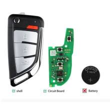 XHORSE XEKF20EN SA2043 - Llave Inteligente Universal Tipo Cuchillo con 4 Botones para Coche con Chip para Herramienta VVDI