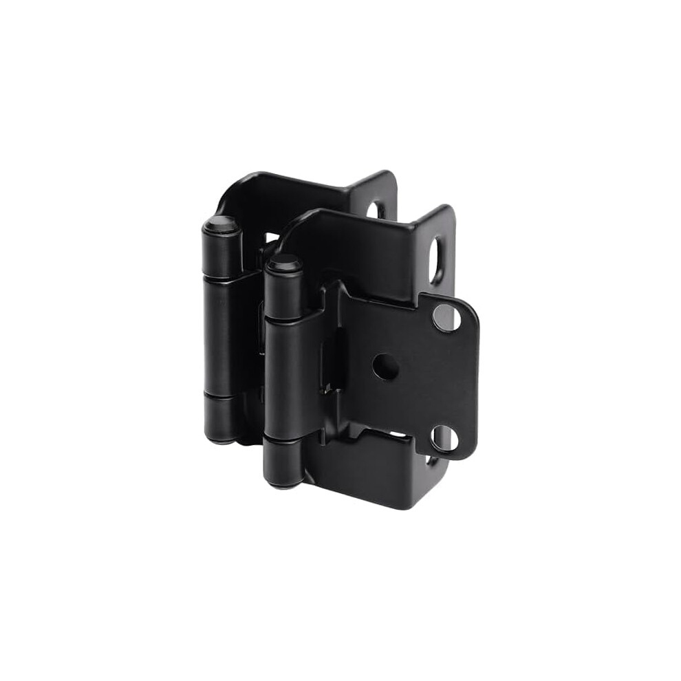 10-Pack 1/2" Overlay Black Cabinet Hinges (5 Pairs) Â Partial Wrap, Semi-Concealed, Self-Closing, Compatible With Face Frame Cabinets 9175034800399
