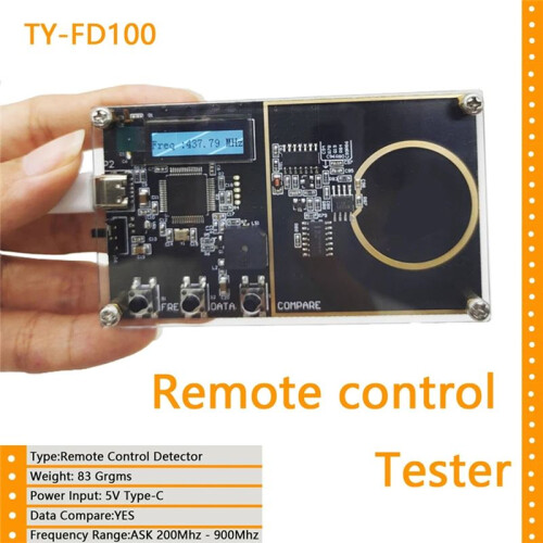 Universal Remote Control Tester RF Frequency Detector 200-900mhz Transmitter Data Compare RF Remote Detector 1