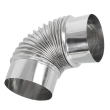 OUNONA Flexible Stainless Steel Stove Flue Elbow Pipe for Kitchen, Home Dryer Room Vent Exhaust Duct Connector