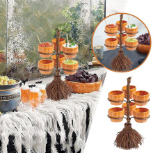 Présentoir à goûter citrouille d'Halloween – Résine, 1 pièce