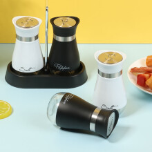 Ensemble de 4 salières et poivrières en verre transparent