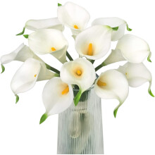 Artificial Calla Lily Flowers Wedding Bouquet Flower Decor Yellow Flower 10pcs Home Decoration Faux Calla Lilies Flower, Red Yellow