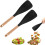 Conjunto de 2 colheres de silicone – Cabeça de silicone resistente ao calor e cabo de madeira, ideais para mexer, pegar e servir; compatíveis com 8