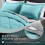 Queen Comforter Set Turquoise Grey 3-Piece 3