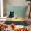 Capa de almofada de flanela com estampa de gato preto, 45x45 cm (18x18 polegadas) 5