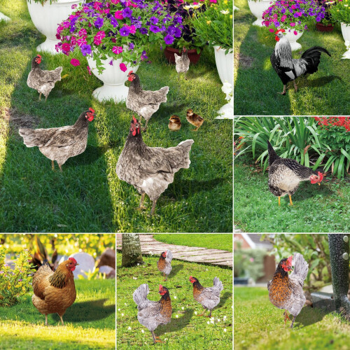 opvise Rooster Decor Ρεαλιστικό Ζωηρό Διακοσμητικό Άγαλμα Κήπου με Ακρυλικό Άγαλμα 1