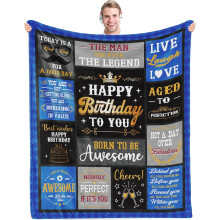 Couverture d'anniversaire – Cadeau romantique ultra doux pour les couples, compatible avec tous les lits, 101,6 cm x 127 cm