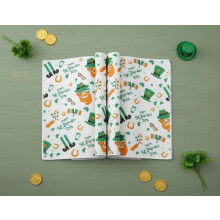 150pcs Shamrock Wax Paper Sheets, St. Patrick's Day Deli Wraps, Grease-Resistant, BBQ/Baking/Sandwich Liners (Cute Style)