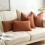 Πακέτο 2 μαξιλαροθήκες σενίλ Burnt Orange 20x20” – Διακόσμηση Αγροικίας, μαλακές 2