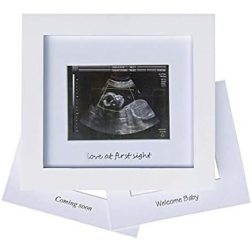 Sonogram Photo Frame – Pine Wood, 2.75" x 3.75", White 1