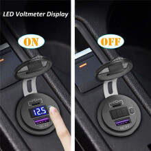 Car Charger Socket 12V 24V 3.0 USB SUV Car Charger Waterproof 36W Type C PD Outlet Fast Charger with OFF Power