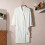 Women's Fleece Bathrobe Solid Color Long Sleeve White One 4
