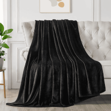Extra grote pluche fleece deken zwart 90x108 inch