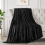 Κουβέρτα Fleece King Size με βελούδινη υφή, μαύρη 90x108 ίντσες 1